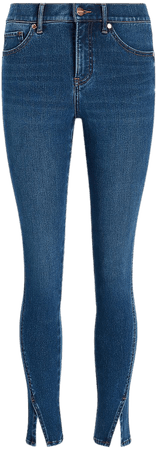 Mid Rise Extra Supersoft Vented Hem Skinny Jeans | Express
