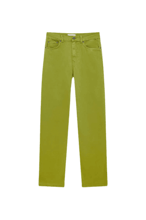 Straight-leg olive pants - pull&bear