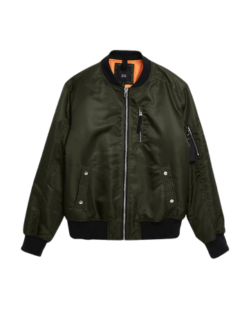 Khaki bomber jacket | River Island