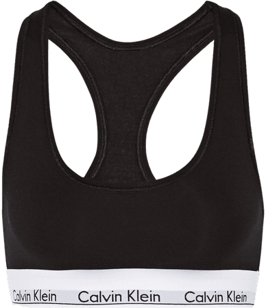 Black Modern Cotton stretch cotton-blend soft-cup bra | Calvin Klein Underwear | NET-A-PORTER
