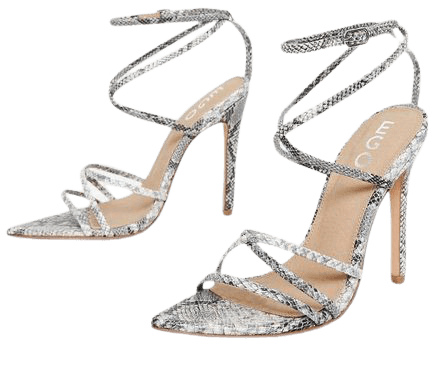 grey snake print heels
