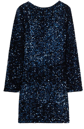 Sequined Dress with Low-cut Back - Dark blue - Ladies | H&M US