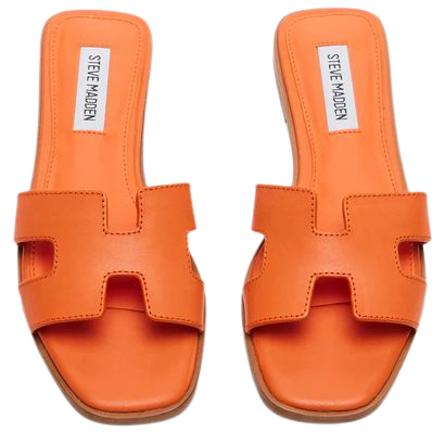 HADYN Orange Leather Sandal | Women's Designer Sandals – Steve Madden
