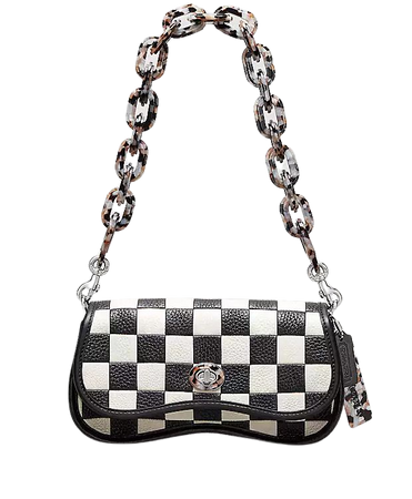 Wavy Dinky Bag In Patchwork Checkerboard Upcrafted Leather | Coachtopia ™