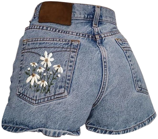 Chamomile Embroidered Denim Shorts - Boogzel Apparel