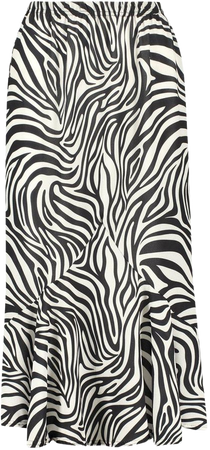 Zebra Print Slip Midi Skirt | boohoo
