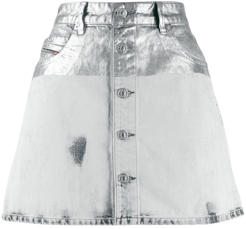 Diesel Metallic Coated Denim Skirt | Farfetch.com
