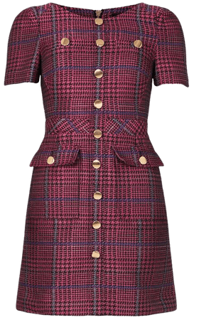 Check Jacquard Short Dress | Karen Millen