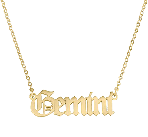 Amazon.com: Gemini Zodiac Necklace - Sterling Silver Or 18K Gold Plated - Gemini Horoscope Sign Constellation Pendant Birthday Gift: Clothing