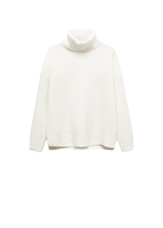 Rolled neck cable sweater - Women | Mango USA