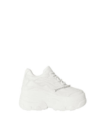 XL platform sneakers with ankle strap - Shoes - Woman | Bershka