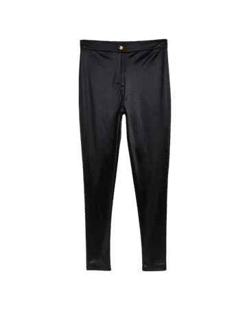 Black satin skinny trousers | River Island
