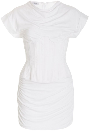 Rolled Sleeve Cotton Mini Dress By Laquan Smith | Moda Operandi