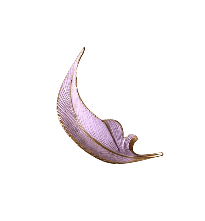 GIOVANNI Lavender Lilac Light Purple Gold Tone Feather Leaf | Etsy