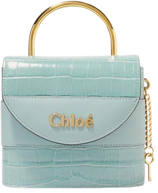 Aby Lock Small Croc-effect Leather Shoulder Bag - Blue