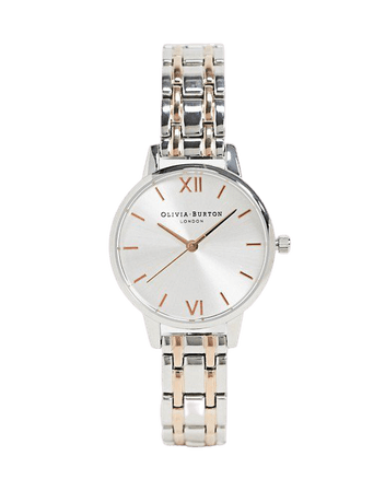 Olivia Burton sunray bracelet watch in silver and rose gold | ASOS