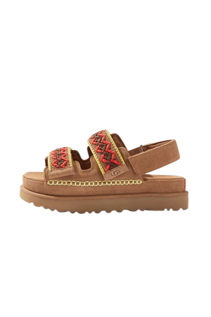 UGG Goldenstar Embroidered Suede Sandal | Urban Outfitters