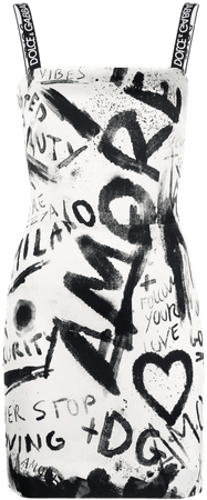 Dolce & Gabbana DG Graffiti Print Charmeuse Minidress - Farfetch