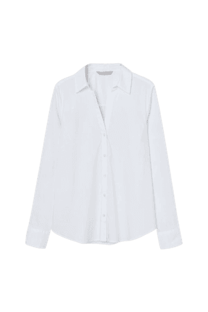 Cotton Poplin Shirt - White - Ladies | H&M US