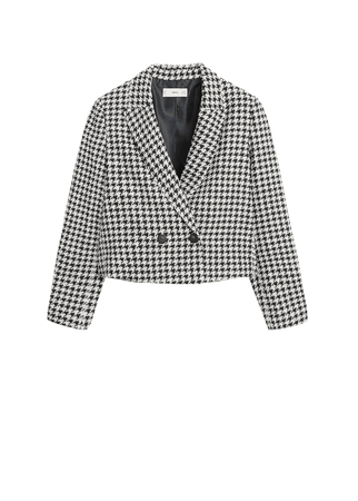 Houndstooth wool-blend blazer - Women | Mango USA