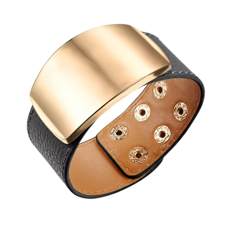 Womens Wide Leather Bracelet With Gold Plated Charm Accessories Adjustable Big Wide Cuff Bracelet Wide Wristband Birthday Gift Charm Braclets Silver Rings For Women From Visonjewelry, $24.31| Dhgate.Com