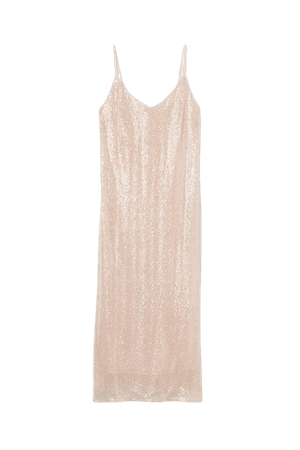 V-neck Sequined Dress - Powder pink - Ladies | H&M US