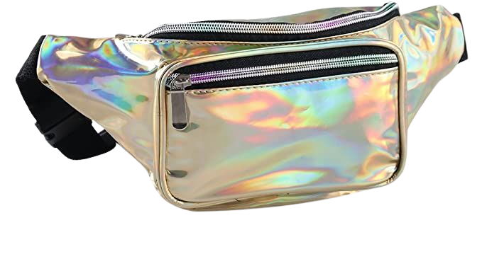 Amazon.com : Holographic Fanny Pack for Women Men, Water Resistant Crossbody Waist Bag Pack with Multi-Pockets Adjustable Belts, Cute Bum Belt Bag for Travel Walking Running Hiking Cycling (Holographic Silver) : Sports & Outdoors