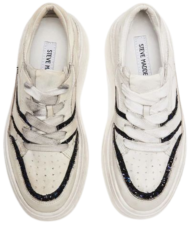 TAKER White/Black Low-Top Lace-Up Platform Sneaker | Women's Sneakers – Steve Madden