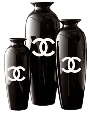 Chanel inspired vases (3) I love how this takes a basic black case and elevates it to look chic! #vases #black #c… | Chanel decor, Chanel inspired room, Chanel room