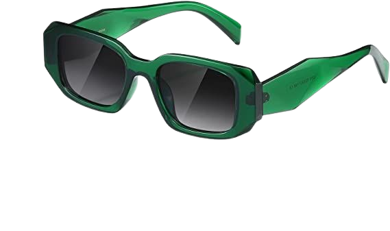Amazon.com: kimorn Rectangle Sunglasses for Women Men Trendy Retro Trendy Sun Glasses 90’s Vintage Square Frame K1307 (Green Frame Gradient Grey Lens) : Clothing, Shoes & Jewelry