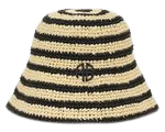 ANINE BING Cami Bucket Hat - Black And Natural Stripe