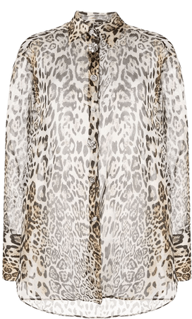 Ermanno Scervino sheer leopard print blouse