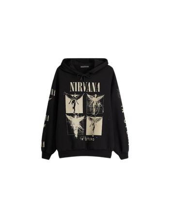 bershka Printed Nirvana hoodie - Sweatshirts and hoodies - BSK Teen, Bershka