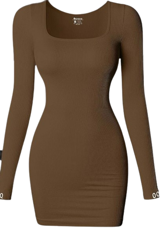 Brown long sleeve dress