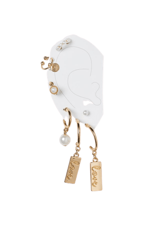 Earrings and Ear Cuffs - Gold-colored/white - Ladies | H&M US