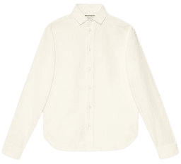 Ivory Poplin Oversize Shirt With Detachable Collar