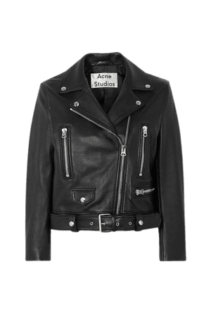 Leather Biker Jacket - Black