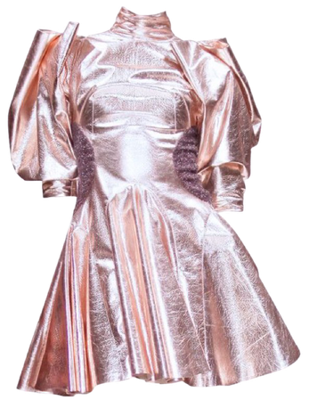 Metallic pink mini dress