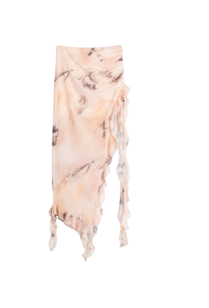 Tulle printed midi skirt with ruffles - Skirts - Women | Bershka