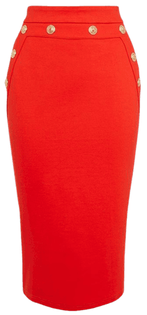 Ponte Rivet Detail Jersey Pencil Skirt | Karen Millen