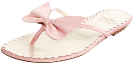 Moschino Cheap and Chic Leather Bow Accents Flip Flops - Pink Sandals, Shoes - WMO34919 | The RealReal