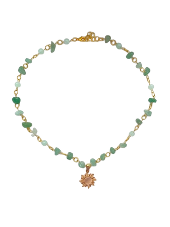 Green aventurine crystal necklace