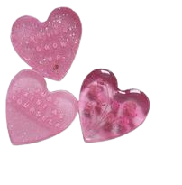 PINK HEART SHAPED BUTTONS