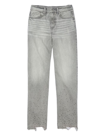 AE Strigid Super High-Waisted Baggy Straight Embellished Jean