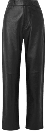 Tibi | Carpenter leather straight-leg pants | NET-A-PORTER.COM