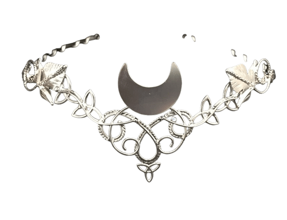 Elvish Celtic Leaves Crescent Moon Bridal Wedding Tiara in | Etsy