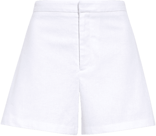 Side Pleat Tailored Linen Blend Shorts