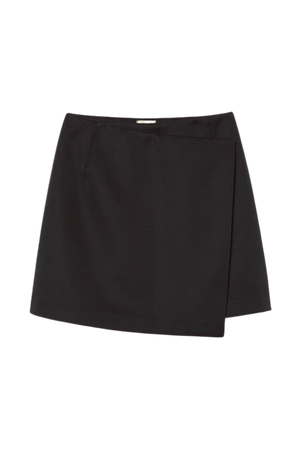 Короткая юбка на запахе - Черный - Женщины | H&M RU