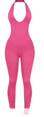 pink halter jumpsuit