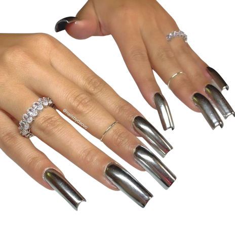 silver tapered square nails